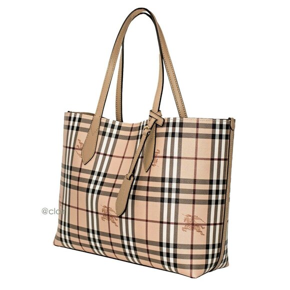 Burberry Medium Haymarket Colours Check Leather Reversible Tote - Picture 2 of 11